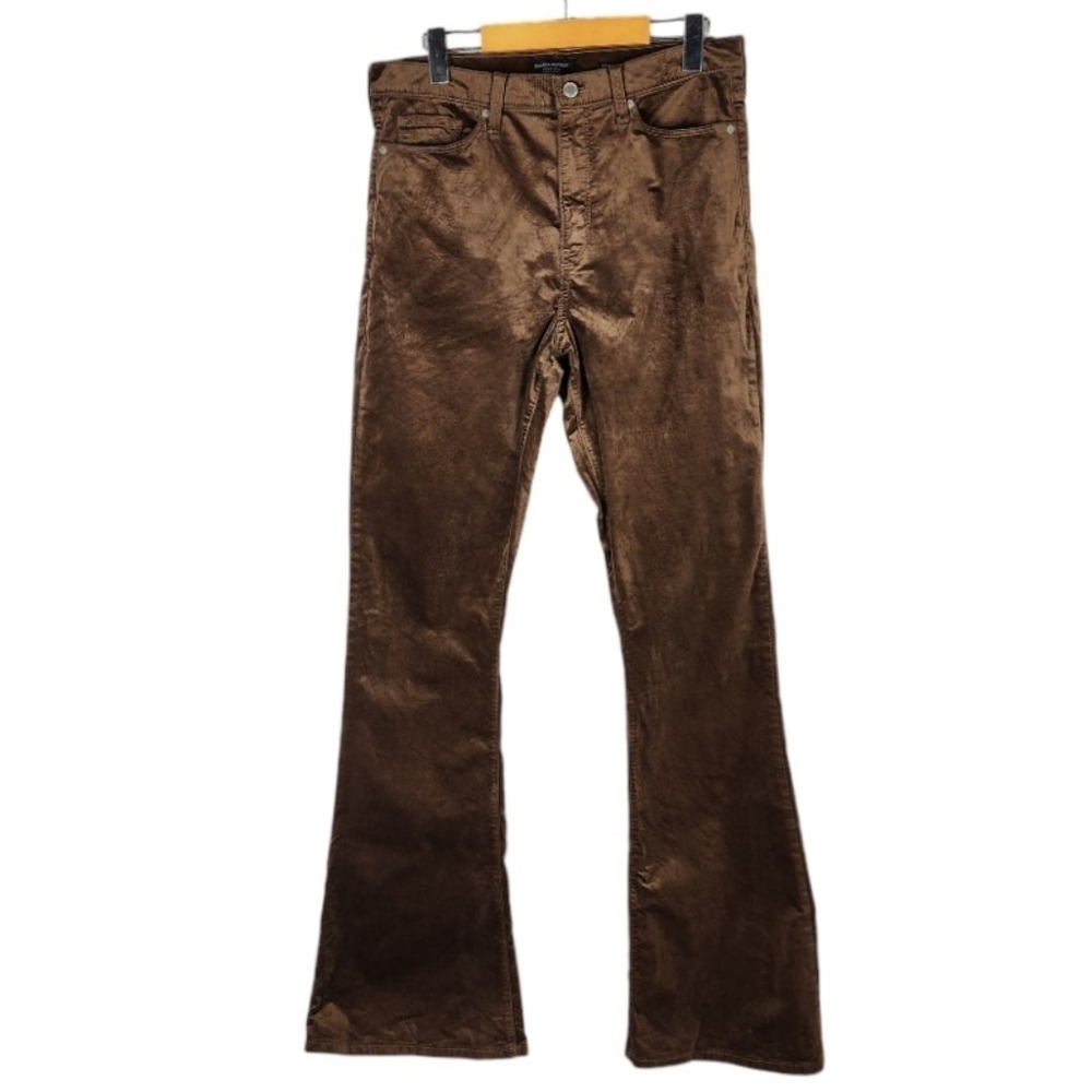 Banana Republic High Rise Velvet Flare Jean Coconut Brown Size 31L Preppy Boho - Picture 3 of 16